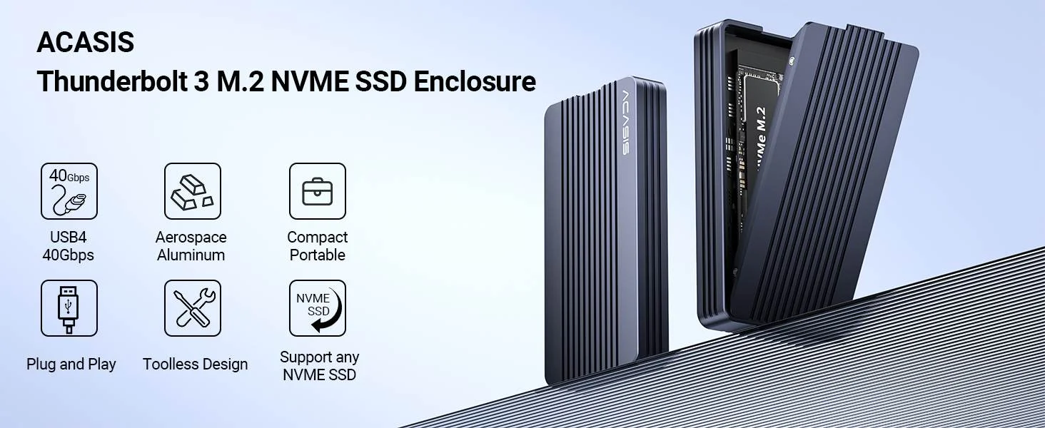 AcasisThunderbolt3NVMEM.2SSDEnclosure_8TBCapacity_Plug_Play_TBU405Air_1