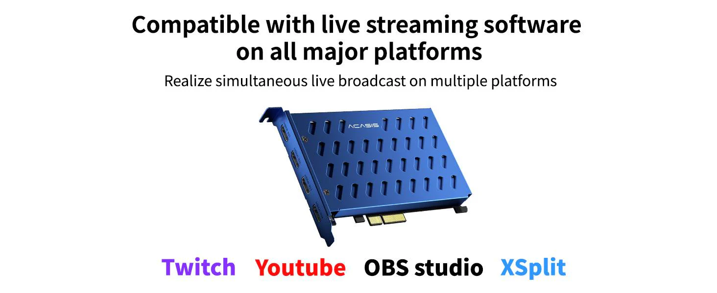 AcasisProCaptureQuadHDMIVideoCaptureCardcompatiblePCIe1080P60FPS4-ChannelBuilt-inCa 7