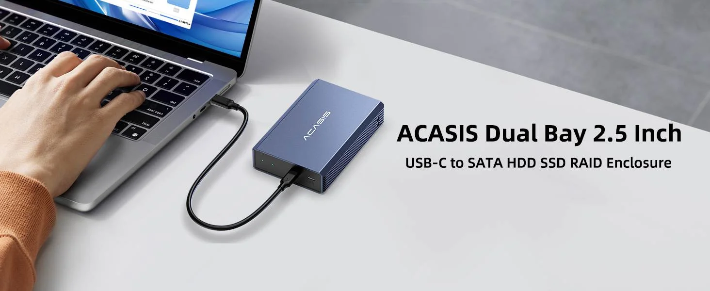 ACASISDualBay2.5InchUSB-CtoSATAHDDSSDRAIDEnclosureEC-7252-10