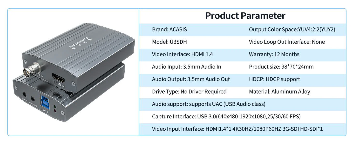 Acasis2ChannelSDIHDMI-CompatibleHDVideoUSB3.0CaptureCard-12
